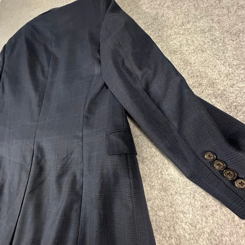Lauren Ralph Lauren Blazer Mens 40R Blue Plaid Two Button Wool Blend